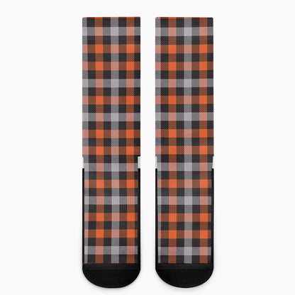 Halloween Buffalo Plaid Print Crew Socks