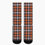 Halloween Buffalo Plaid Print Crew Socks