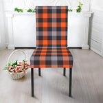 Halloween Buffalo Plaid Print Dining Chair Slipcover