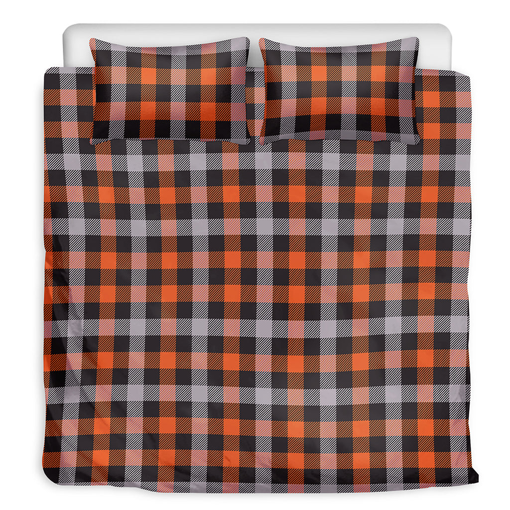 Halloween Buffalo Plaid Print Duvet Cover Bedding Set