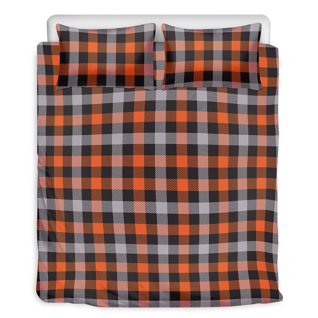 Halloween Buffalo Plaid Print Duvet Cover Bedding Set