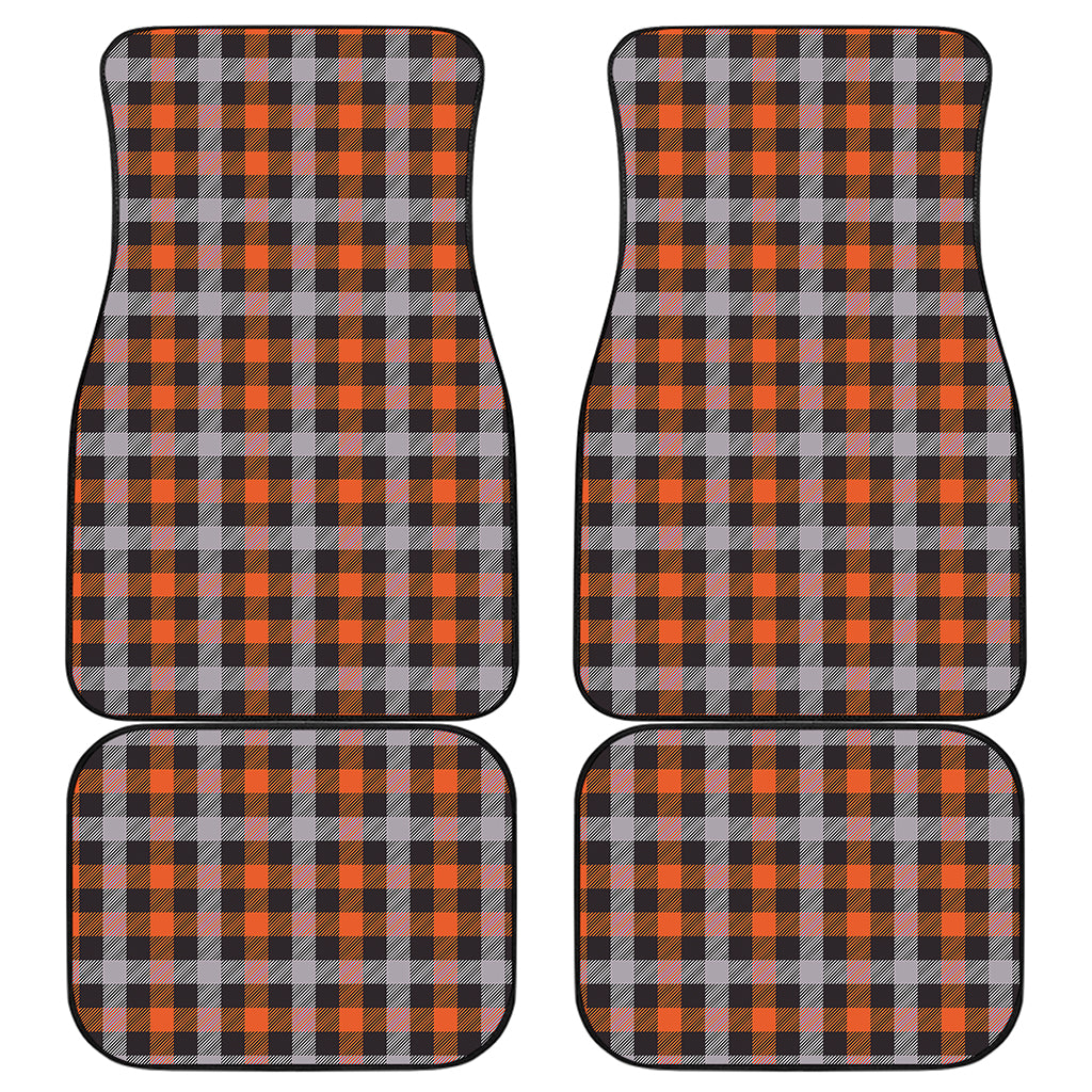 Halloween Buffalo Plaid Print Front and Back Car Floor Mats