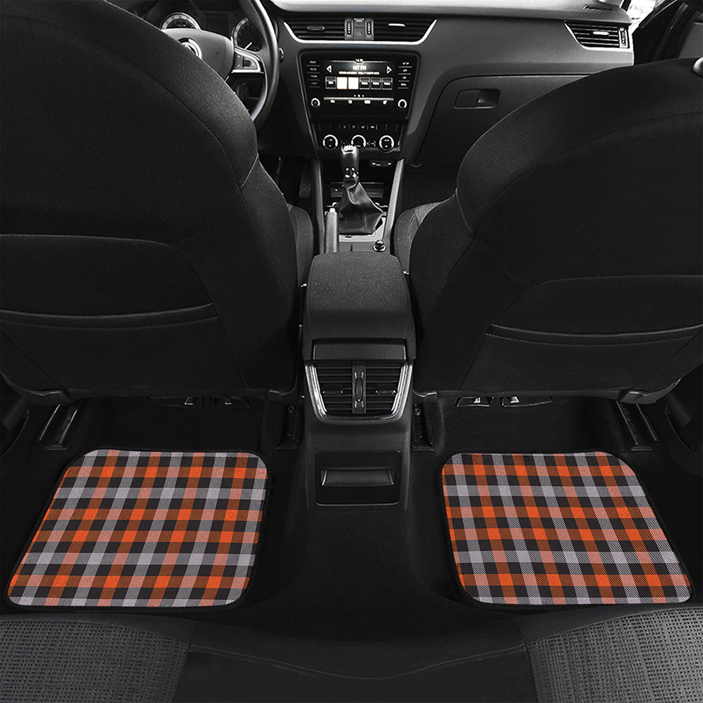 Halloween Buffalo Plaid Print Front and Back Car Floor Mats