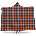 Halloween Buffalo Plaid Print Hooded Blanket