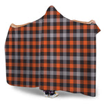 Halloween Buffalo Plaid Print Hooded Blanket