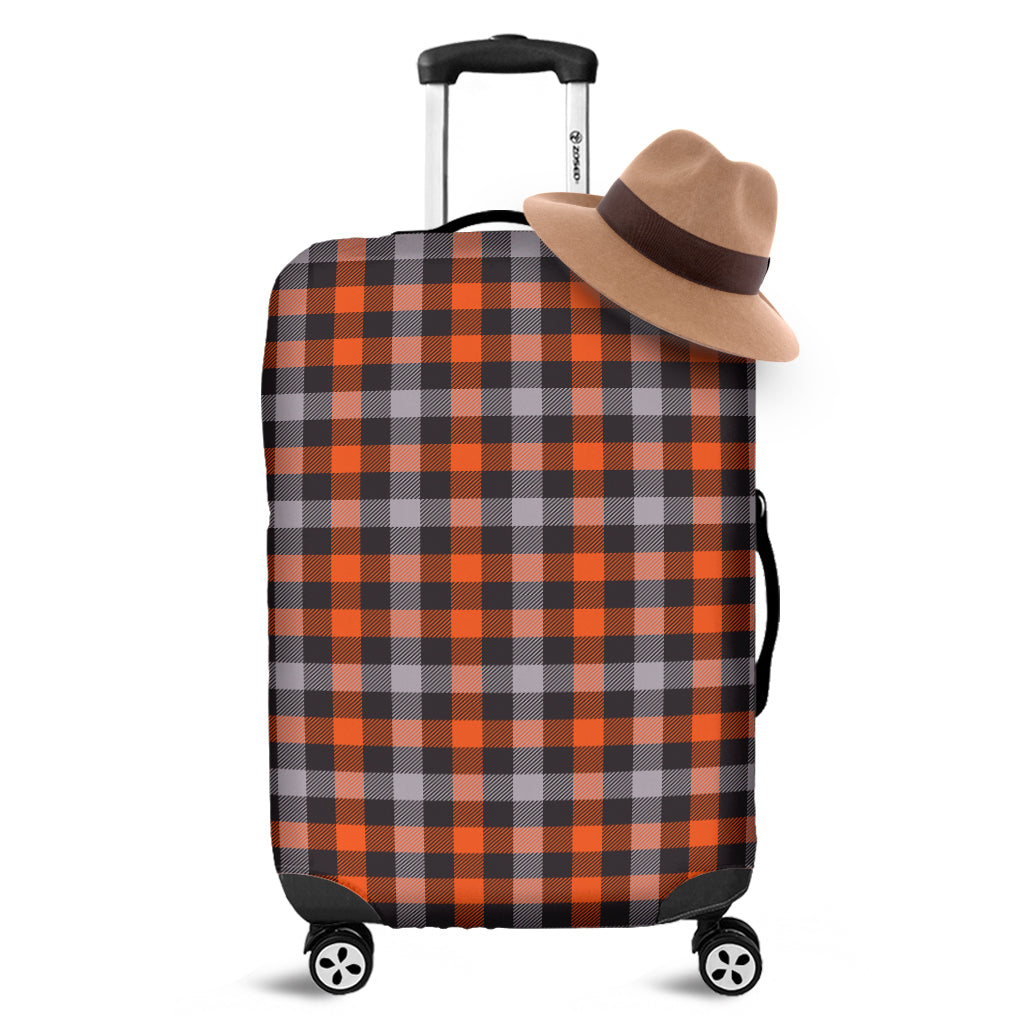 Halloween Buffalo Plaid Print Luggage Cover