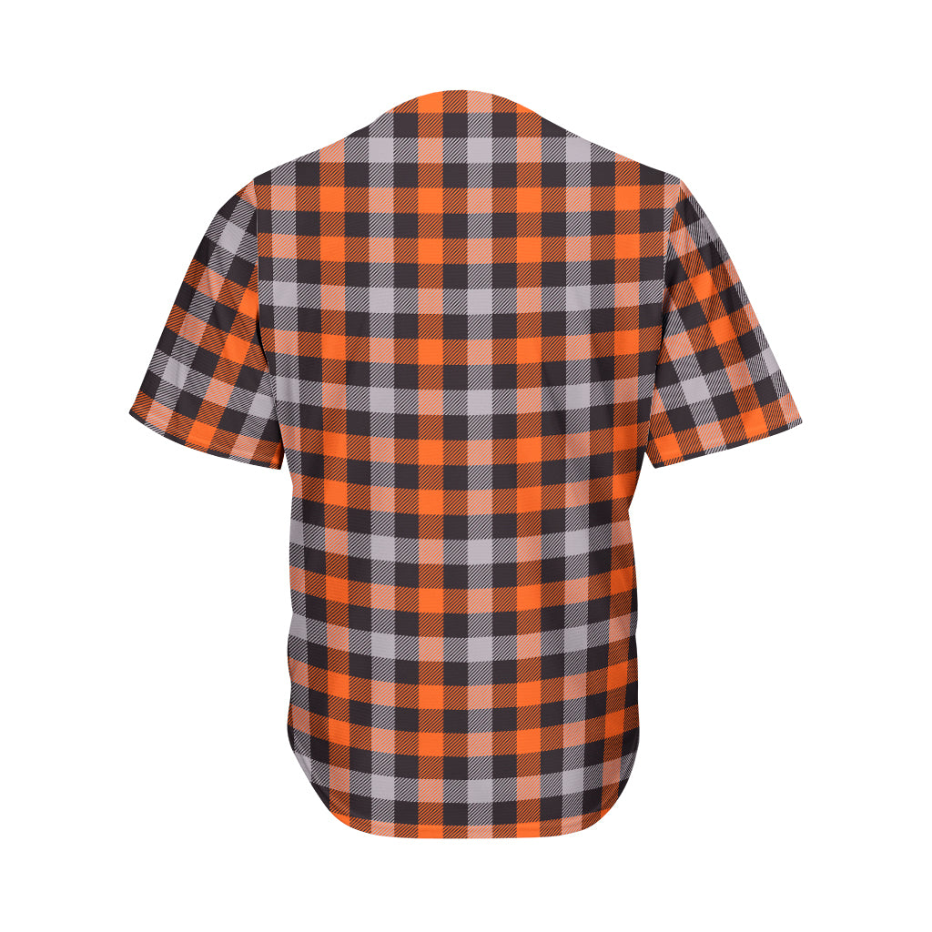 Halloween Buffalo Plaid Print Men's Baseball Jersey
