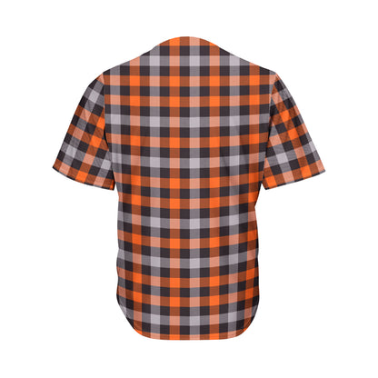 Halloween Buffalo Plaid Print Men's Baseball Jersey