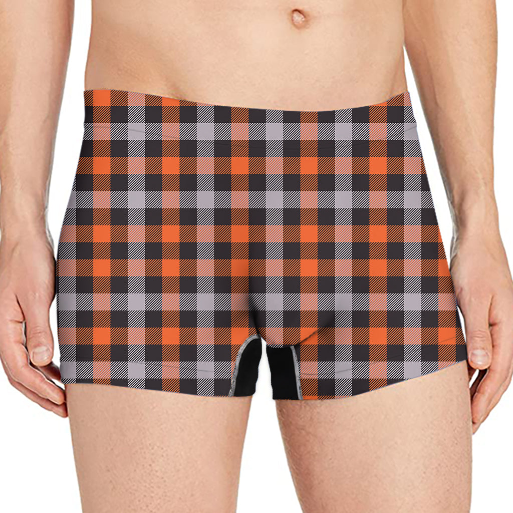 Halloween Buffalo Plaid Print Men's Boxer Briefs