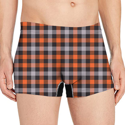 Halloween Buffalo Plaid Print Men's Boxer Briefs