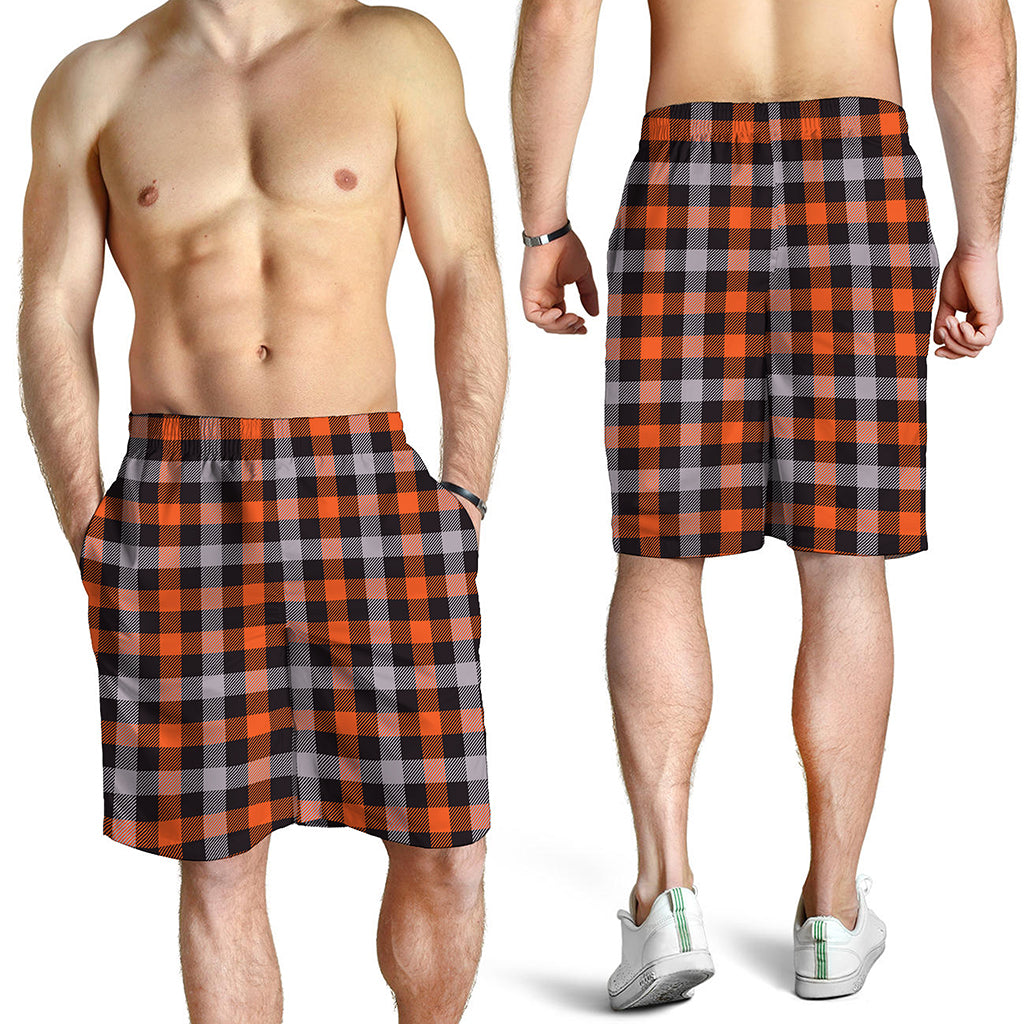 Halloween Buffalo Plaid Print Men's Shorts