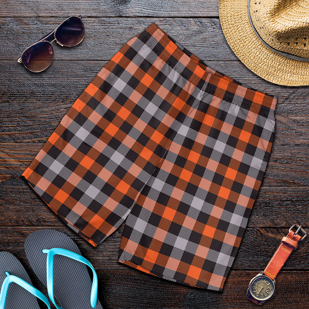 Halloween Buffalo Plaid Print Men's Shorts