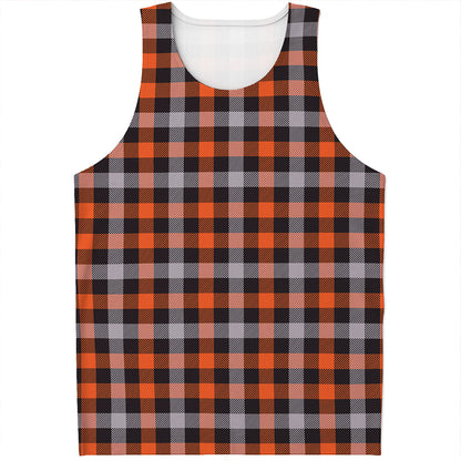 Halloween Buffalo Plaid Print Men's Tank Top