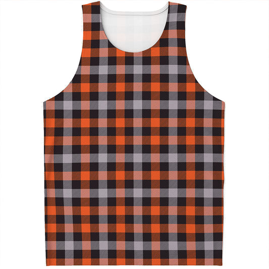 Halloween Buffalo Plaid Print Men's Tank Top