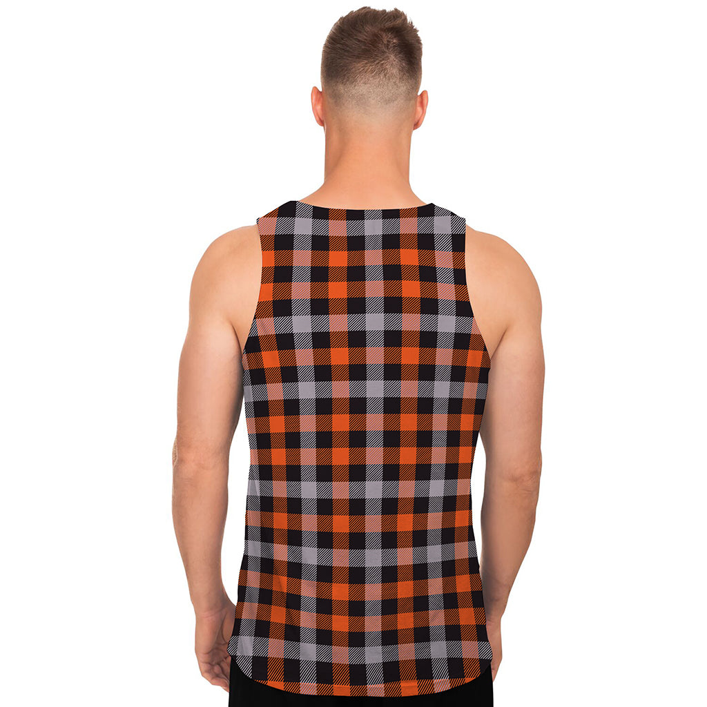 Halloween Buffalo Plaid Print Men's Tank Top