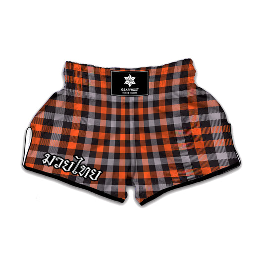 Halloween Buffalo Plaid Print Muay Thai Boxing Shorts