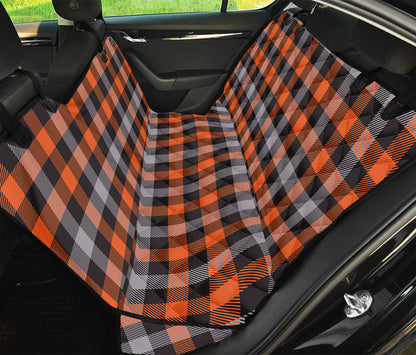 Halloween Buffalo Plaid Print Pet Car Back Seat Cover