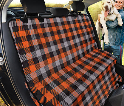 Halloween Buffalo Plaid Print Pet Car Back Seat Cover