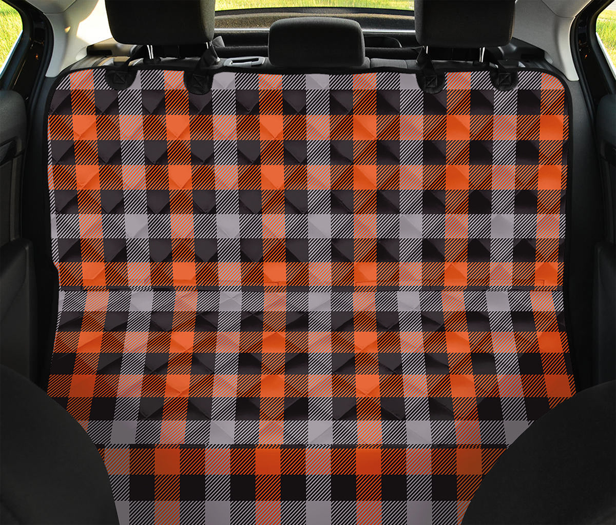 Halloween Buffalo Plaid Print Pet Car Back Seat Cover