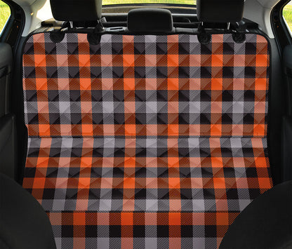 Halloween Buffalo Plaid Print Pet Car Back Seat Cover