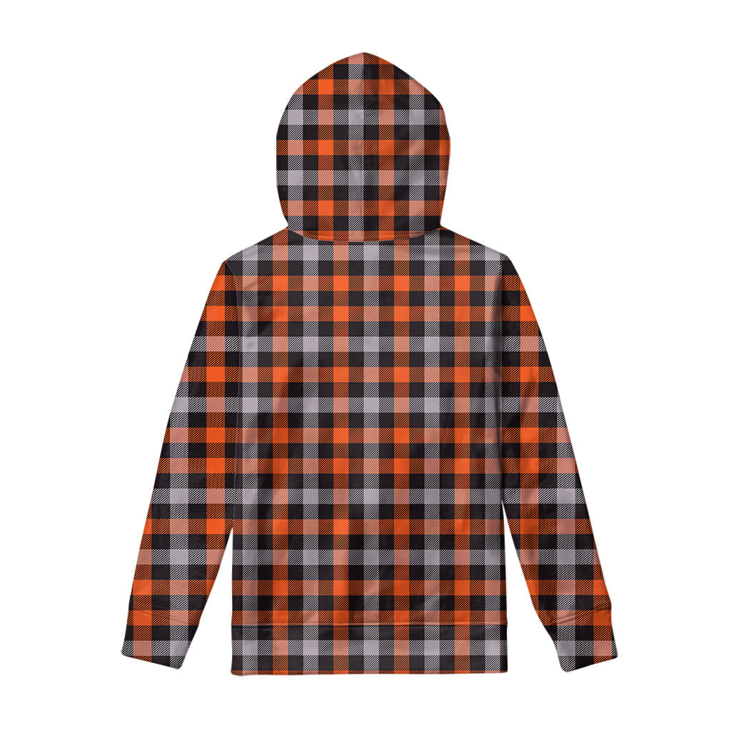 Halloween Buffalo Plaid Print Pullover Hoodie
