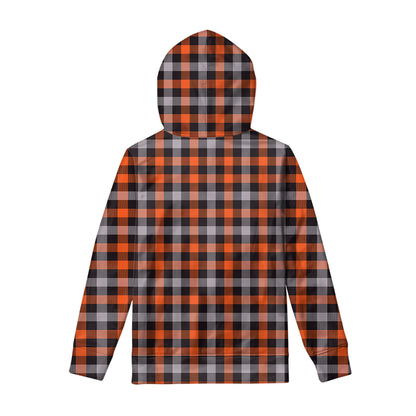 Halloween Buffalo Plaid Print Pullover Hoodie