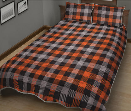 Halloween Buffalo Plaid Print Quilt Bed Set