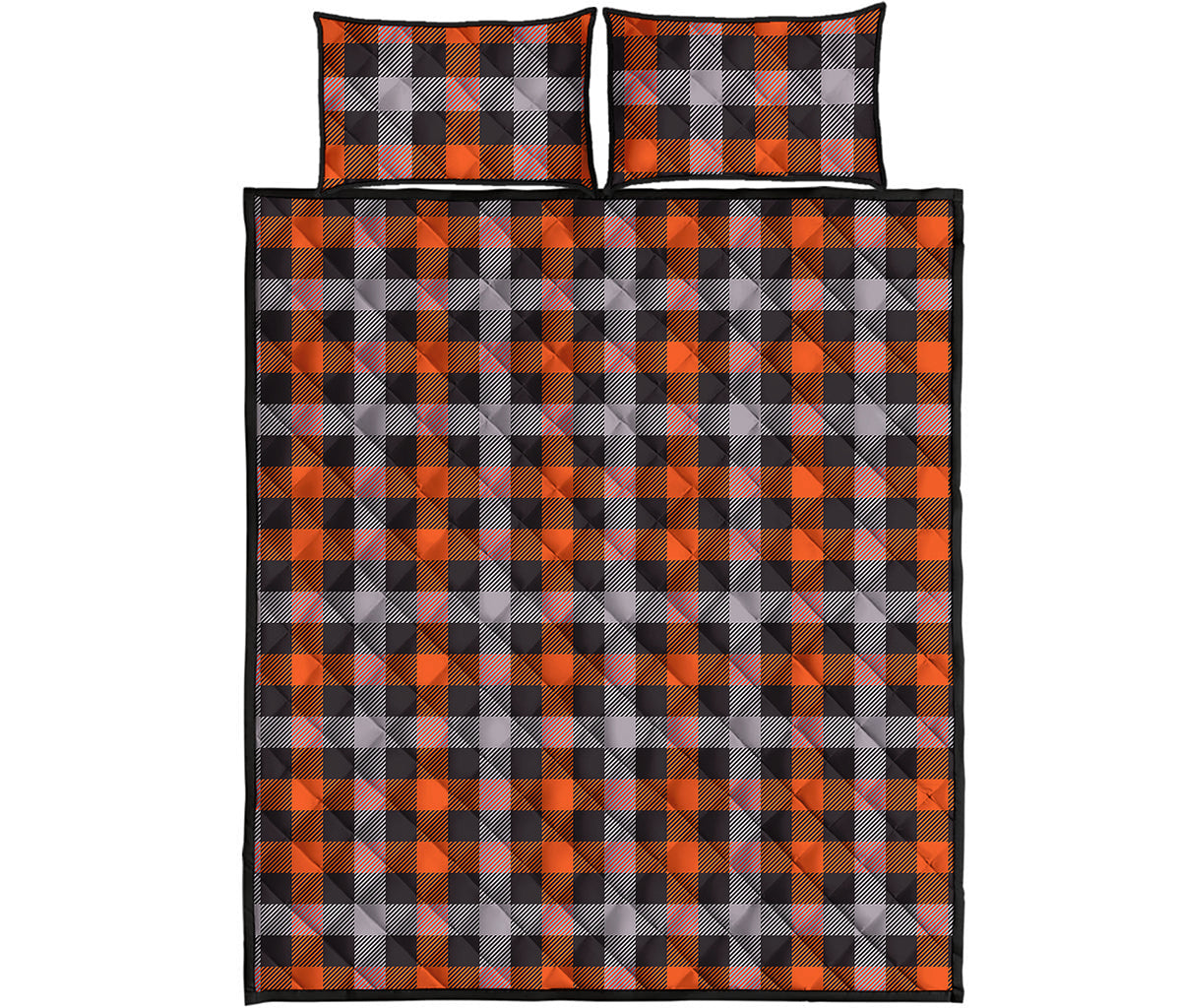Halloween Buffalo Plaid Print Quilt Bed Set