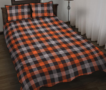 Halloween Buffalo Plaid Print Quilt Bed Set