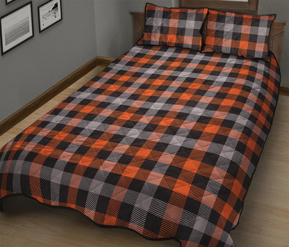Halloween Buffalo Plaid Print Quilt Bed Set