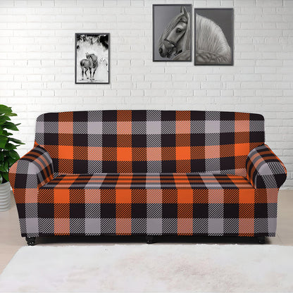 Halloween Buffalo Plaid Print Sofa Cover