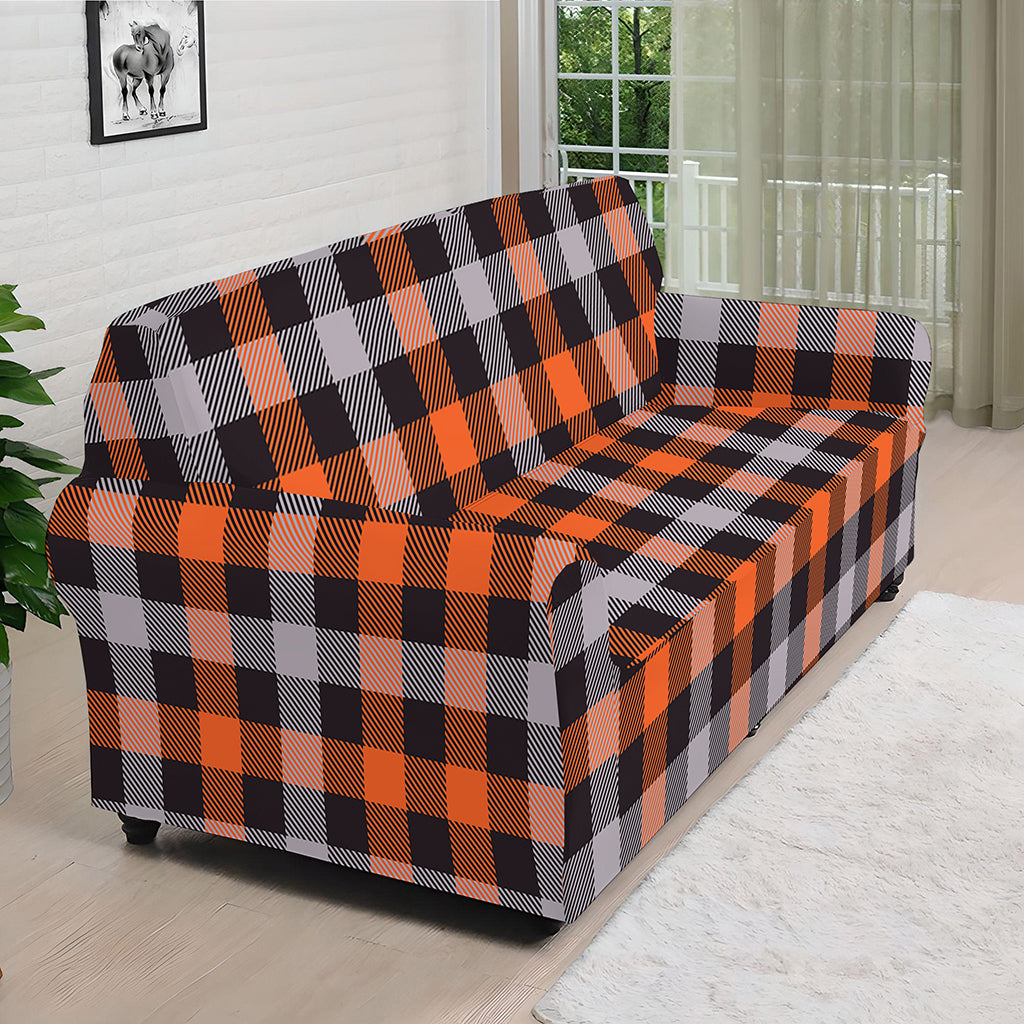 Halloween Buffalo Plaid Print Sofa Cover