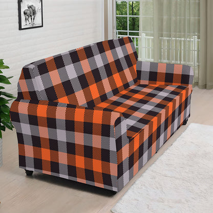 Halloween Buffalo Plaid Print Sofa Cover
