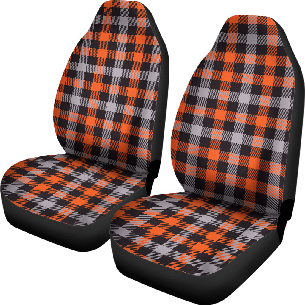Halloween Buffalo Plaid Print Universal Fit Car Seat Covers