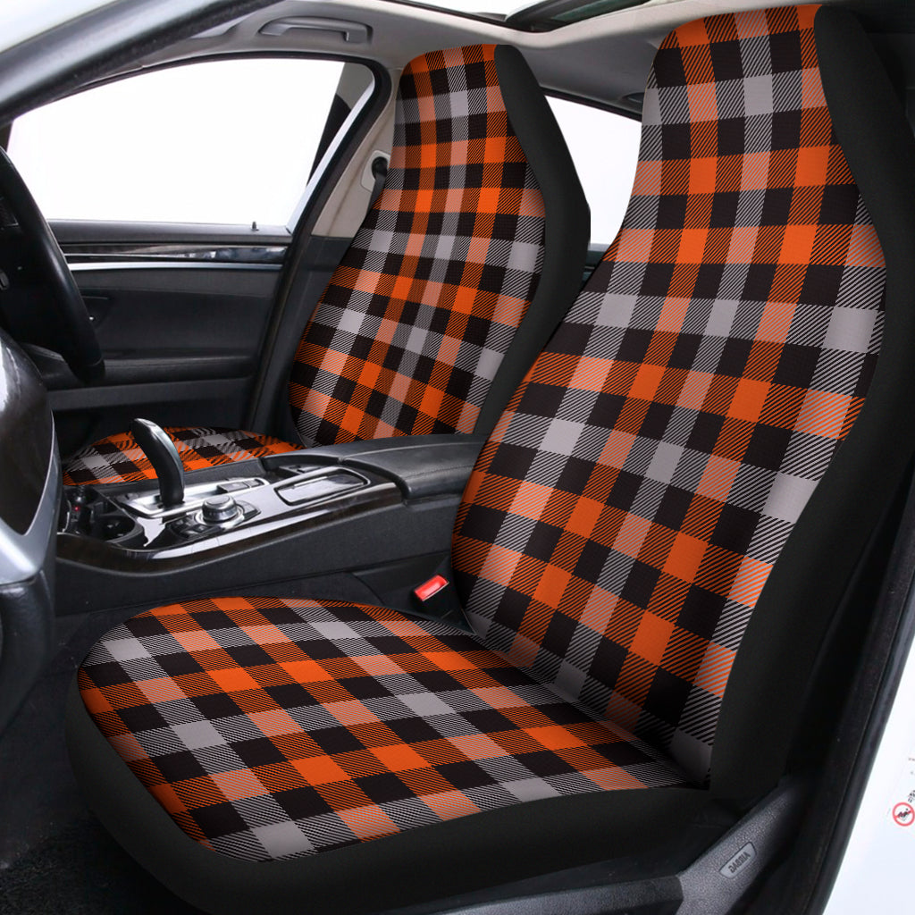 Halloween Buffalo Plaid Print Universal Fit Car Seat Covers