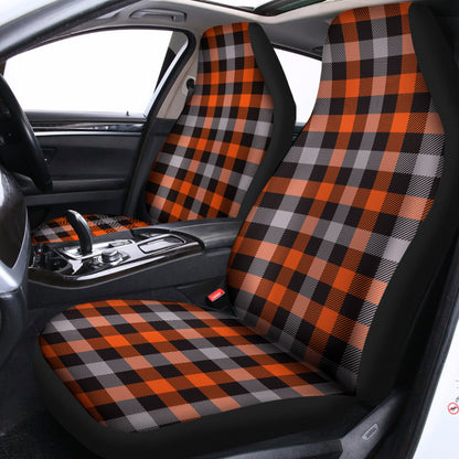 Halloween Buffalo Plaid Print Universal Fit Car Seat Covers