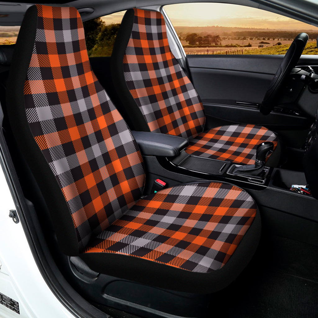 Halloween Buffalo Plaid Print Universal Fit Car Seat Covers