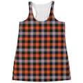 Halloween Buffalo Plaid Print Women's Racerback Tank Top