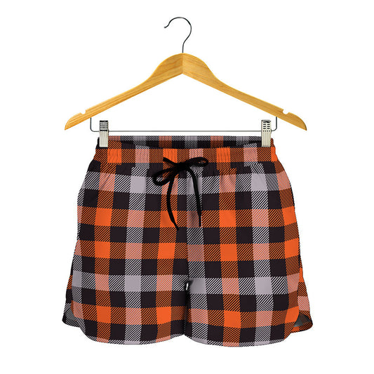Halloween Buffalo Plaid Print Women's Shorts
