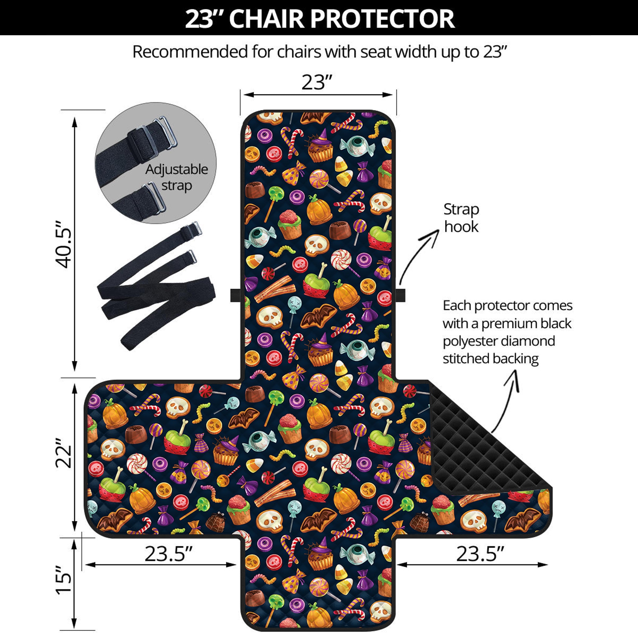 Halloween Candy Pattern Print Armchair Protector