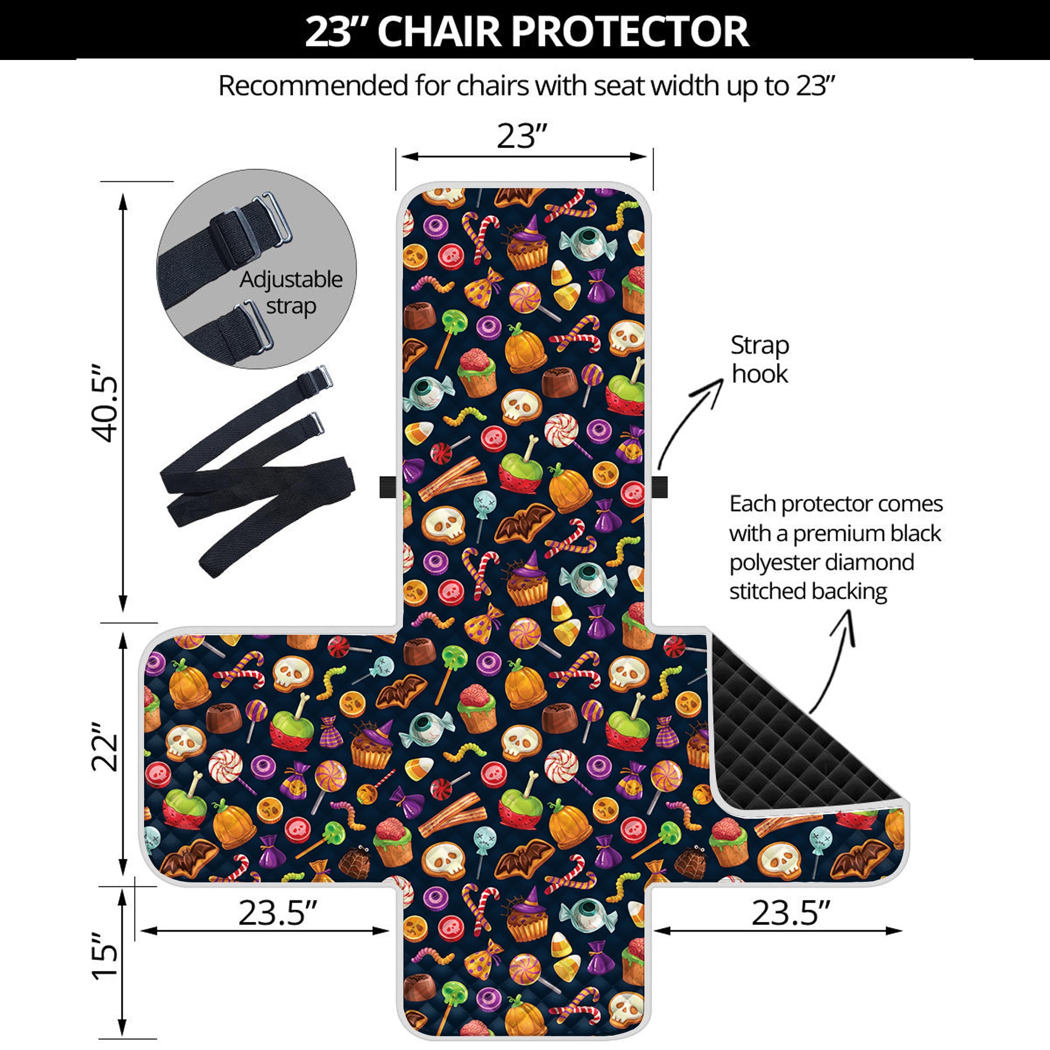 Halloween Candy Pattern Print Armchair Protector