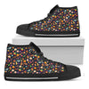 Halloween Candy Pattern Print Black High Top Shoes