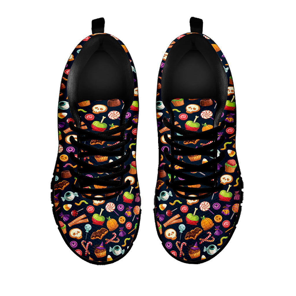 Halloween Candy Pattern Print Black Sneakers