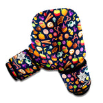 Halloween Candy Pattern Print Boxing Gloves