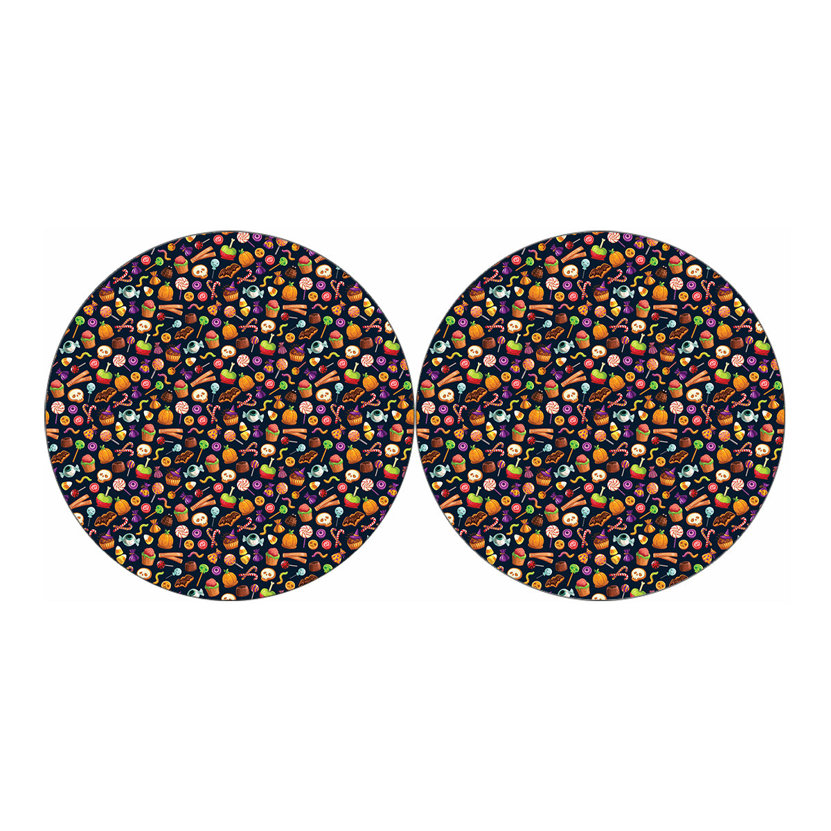 Halloween Candy Pattern Print Car Coasters