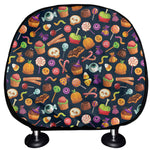 Halloween Candy Pattern Print Car Headrest Covers