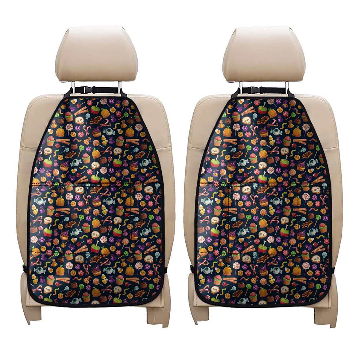 Halloween Candy Pattern Print Car Seat Organizers