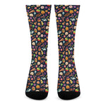 Halloween Candy Pattern Print Crew Socks