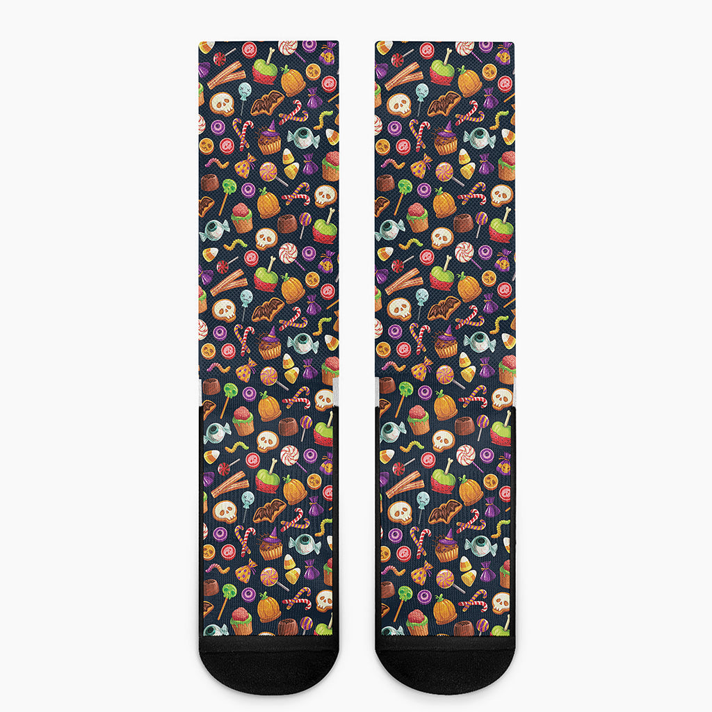 Halloween Candy Pattern Print Crew Socks