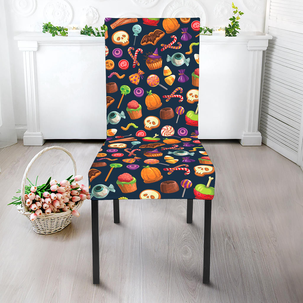 Halloween Candy Pattern Print Dining Chair Slipcover